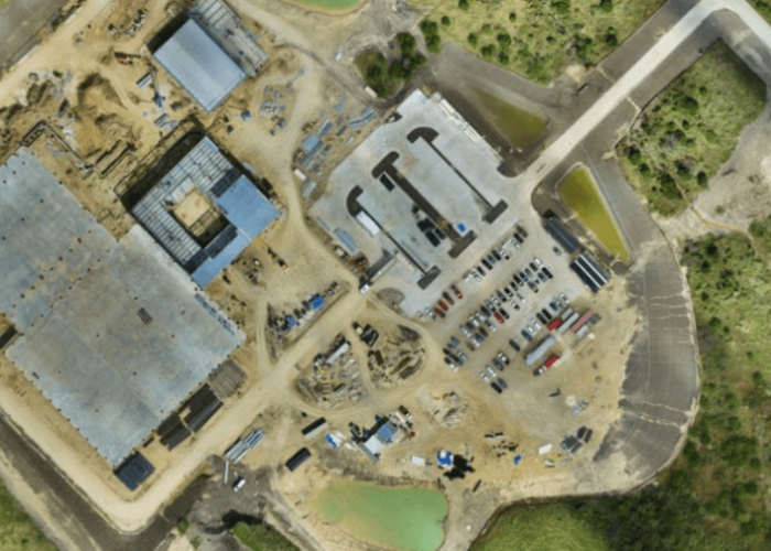 Industrial construction site in the United States featuring AI Clearing’s technology